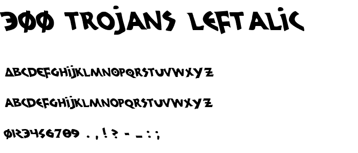 300 Trojans Leftalic font